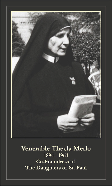 Venerable Thecla Merlo Prayer Card